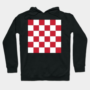 Red and white checkerboard print Hoodie